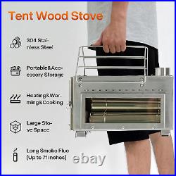 Portable Wood Stove with View Glass Camping Wood Stove for Shelter, Hunting, O Portable Wood Stove with View Glass Camping Wood Stove for Shelter, Hunting, O