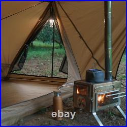 Portable Wood Stove with View Glass Camping Wood Stove for Shelter, Hunting, O Portable Wood Stove with View Glass Camping Wood Stove for Shelter, Hunting, O