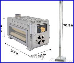 Portable Wood Stove with View Glass Camping Wood Stove for Shelter, Hunting, O Portable Wood Stove with View Glass Camping Wood Stove for Shelter, Hunting, O