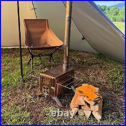 Portable Wood Stove with View Glass Camping Wood Stove for Shelter, Hunting, O Portable Wood Stove with View Glass Camping Wood Stove for Shelter, Hunting, O