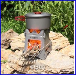 Portable folding light weight Camping Wood burning titanium stove outdoor summer