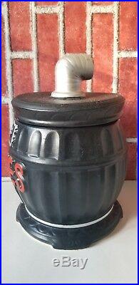 Pot Belly Wood Burning Stove Black Vintage Cookie Jar Japan 10in Tall
