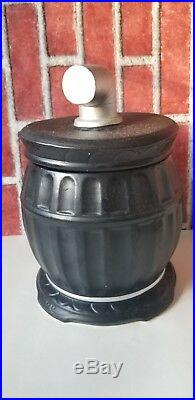 Pot Belly Wood Burning Stove Black Vintage Cookie Jar Japan 10in Tall