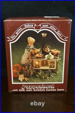Puppenherd German Doll House Furniture Wood Burning Metal Stove withBonus