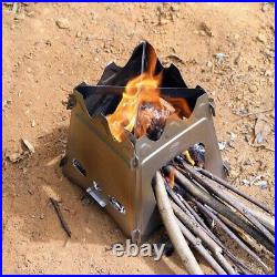 Pure Titanium Firewood Stove Ultralight Wood Burning Camping Stove Portable