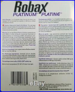 ROBAX Platinum Muscle/Back Pain Relief 102 Caplets sealed Expires 2022