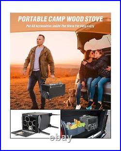 Rikuy Wood Burning Stove for Hot Tents, Camping Stove with Chimney Pipes for
