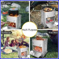 Riorand Camping Stove Foldable Backpacking Portable Mini Wood Burning For