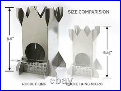 Rocket King Stainless Steel Wood Burning Camping Stove MADE IN USA