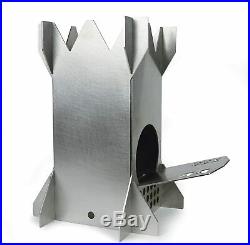 Rocket King Stainless Steel Wood Burning Camping Stove Made in USA