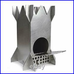 Rocket King Stainless Steel Wood Burning Camping Stove Made in USA Includ
