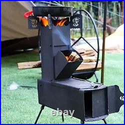 Rocket Stove Portable Folding Wood Burning Camping Stove for Outdoor Cooking