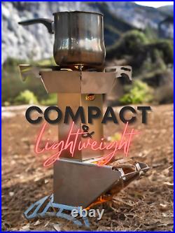 Rocket Stove Spartan Light Rocket Stove Wood Burning Portable Stove WithTravel C