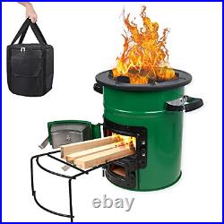 Rocket Stove Wood Burning with Carry Bag, Portable Charcoal Camping Stove for