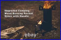 Rocket Stove, a Portable Wood Burning Stove Backpacking Camping Stove for Black
