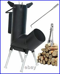 Rocket stove with handle, A portable wood burning camping stove with a Basic