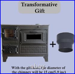 Rustic Charm & Cozy Meals Cast Iron Wood Burning Cooker and Oven Stove