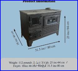 Rustic Charm & Cozy Meals Cast Iron Wood Burning Cooker and Oven Stove
