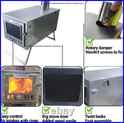 S6/SSG Ultralight Hot Tent Stove Foldable 304 Stainless Steel, Portable Mini Wood