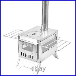 (SILVER Bilateral Windows)Outdoor Camping Wood-burning Stove Firewood Burne (SILVER Bilateral Windows)Outdoor Camping Wood-burning Stove Firewood Burne