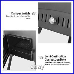 (SILVER Bilateral Windows)Outdoor Camping Wood-burning Stove Firewood Burne