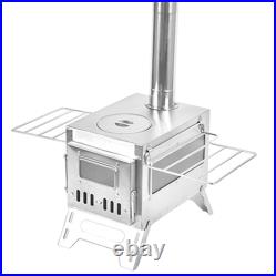 (SILVER Single Side Window)Outdoor Camping Wood-burning Stove Firewood Burne FD (SILVER Single Side Window)Outdoor Camping Wood-burning Stove Firewood Burne FD