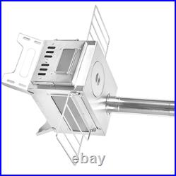 (SILVER Single Side Window)Outdoor Camping Wood-burning Stove Firewood Burne FD (SILVER Single Side Window)Outdoor Camping Wood-burning Stove Firewood Burne FD