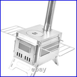 (SILVER Single Side Window)Outdoor Camping Wood-burning Stove Firewood Burne FD (SILVER Single Side Window)Outdoor Camping Wood-burning Stove Firewood Burne FD