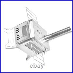 (SILVER Single Side Window)Outdoor Camping Wood-burning Stove Firewood Burne FD (SILVER Single Side Window)Outdoor Camping Wood-burning Stove Firewood Burne FD