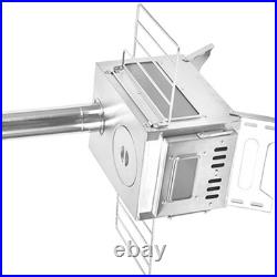 (SILVER Single Side Window)Outdoor Camping Wood-burning Stove Firewood Burne NO (SILVER Single Side Window)Outdoor Camping Wood-burning Stove Firewood Burne NO
