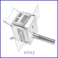 (SILVER Single Side Window)Outdoor Camping Wood-burning Stove Firewood Burne NO (SILVER Single Side Window)Outdoor Camping Wood-burning Stove Firewood Burne NO