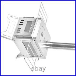 (SILVER Single Side Window)Outdoor Camping Wood-burning Stove Firewood Burne NO (SILVER Single Side Window)Outdoor Camping Wood-burning Stove Firewood Burne NO