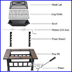 SINGLYFIRE 37 Wood Burning Fire Pit Outdoor Heater Patio Stove Firep +M