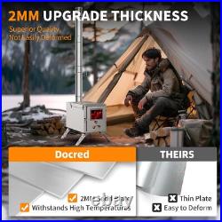 SLSY Portable Camping Wood Burning Stove with 7 Section Chimney Pipes forCooking