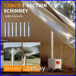 SLSY Wood Stove Burning Stove Portable Tent Stove with 7 Chimney Pipes & Gloves