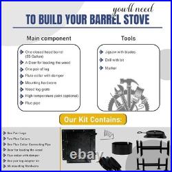 SONRET-Double Barrel Stove Kit Perfect For 30 55 Gal Drum DIY Oil Barrel Stove
