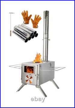 SOPPY Hot Tent Stove for Camping, 304 Stainless Steel Wood Burning Stove with SOPPY Hot Tent Stove for Camping, 304 Stainless Steel Wood Burning Stove with