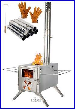 SOPPY Hot Tent Stove for Camping, 304 Stainless Steel Wood Burning Stove with SOPPY Hot Tent Stove for Camping, 304 Stainless Steel Wood Burning Stove with