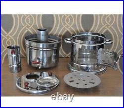 STAINLESS STEEL SAMOVAR WOOD BURNING STOVE & BBQ MULTI COOKING 136oz / 4.25 L
