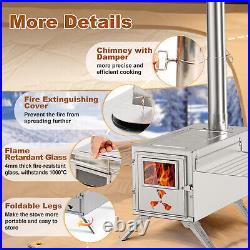 SUNYRISY Hot Tent Stove Stainless Steel Wood Burning Stove with 7 Chimney Pipes SUNYRISY Hot Tent Stove Stainless Steel Wood Burning Stove with 7 Chimney Pipes