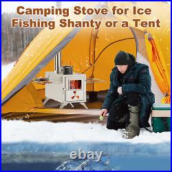 SUNYRISY Hot Tent Stove Stainless Steel Wood Burning Stove with 7 Chimney Pipes SUNYRISY Hot Tent Stove Stainless Steel Wood Burning Stove with 7 Chimney Pipes