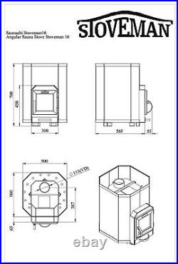 Sauna Heater Woodburning Stove STOVEMAN 16 Heavy For Rooms 8-16 m³