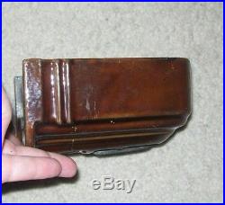 Save $20! 1920 Art Deco Cast Iron & Enamel Coin Bank Fobrux Woodburning Stove