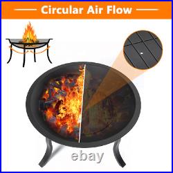 Singlyfire Fire Pit Foldable 24 Wood Burning Steel Fireplace Outdoor Stove +US