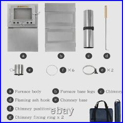Small Folding Wood Stove Portable Tent StoveTitaniumb 4.3lb 8.1ft Chimney Pipes Small Folding Wood Stove Portable Tent StoveTitaniumb 4.3lb 8.1ft Chimney Pipes