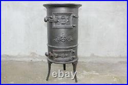 Small French Vintage Cast Iron Wood Coal Burning Stove