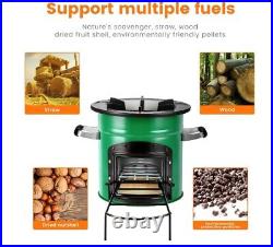 Small Wood Burning Stove Portable Outdoor Cooker Camping Cooking Hiking Survival