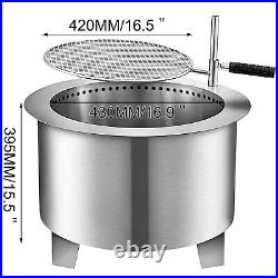 Smokeless Fire Pit 22 Grill Stainless Steel Outdoor Wood Burning Stove Bonfire