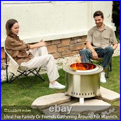 Smokeless Fire Pit, 22 Inch Stainless Steel firepit, Outdoor Wood Burning Fire Smokeless Fire Pit, 22 Inch Stainless Steel firepit, Outdoor Wood Burning Fire
