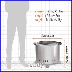 Smokeless Fire Pit, 22 Inch Stainless Steel firepit, Outdoor Wood Burning Fire Smokeless Fire Pit, 22 Inch Stainless Steel firepit, Outdoor Wood Burning Fire